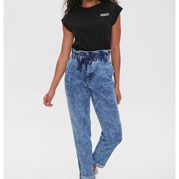 Forever21 drawstring paperbag jean - Picture 1 of 9